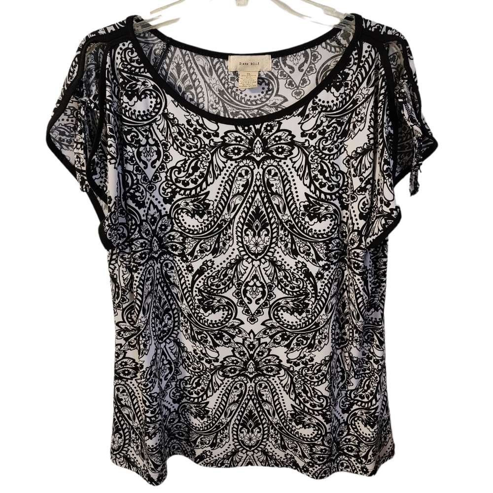 Diana Belle Blouse with Open Sleeves with Tie Size XL
